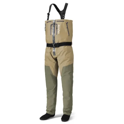Trampas de pesca con mosca y cintura en el pecho Convertible transpirable con cremallera, pantalones para pescadores Drake, medias ligeras para hombres