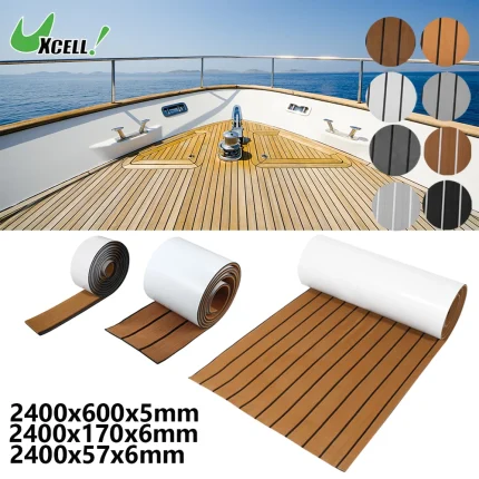 Uxcell 2400x600x5mm 2400x170x6mm 2400x57x6mm suelo de espuma EVA para barcos cubierta de espuma de teca para barcos suelos marinos yates de teca