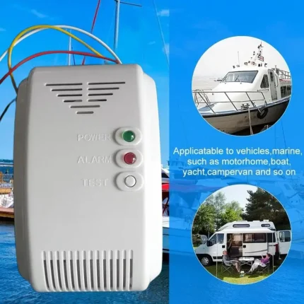 Sensor de alarma de Gas de 12V, Detector de fugas de propano y butano LPG, Flash LED resistente al agua, advertencia de sonido para RV, Camping, seguridad marina
