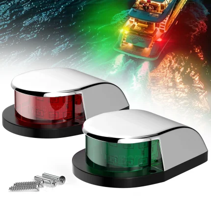 Paquete de 2 luces de navegación para barcos marinos, luces laterales LED impermeables de 12V, luces de tablero de puerto rojo y verde para yate, barco de pesca
