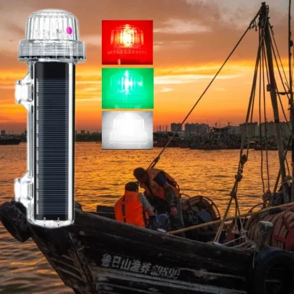 [Sin flash] Luz de señal Solar para barco, luz de marcador de red, boya de pesca para yates, accesorios de advertencia de navegación nocturna anti-LED