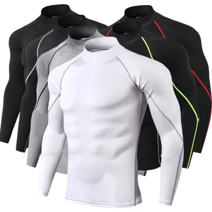 Camiseta deportiva para hombre, camiseta de secado rápido para culturismo y correr, camiseta de compresión de manga larga para gimnasio, camiseta ajustada para Fitness para hombre Rashgard